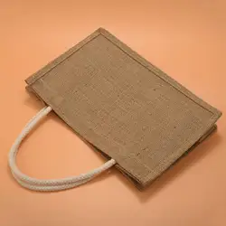 Eco - Friendly Jute Burlap Tote - Large Reusable Shopping Bag with Handles (Photo Color L)