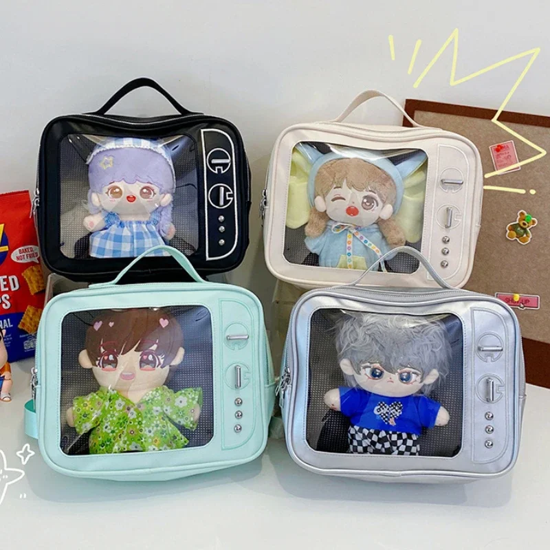 New Popular TV Design Ulzzang Ita Bag Cute Girl Shoulder Bag Transparent Pocket Television Design Backpack Trend Crossbody Bag