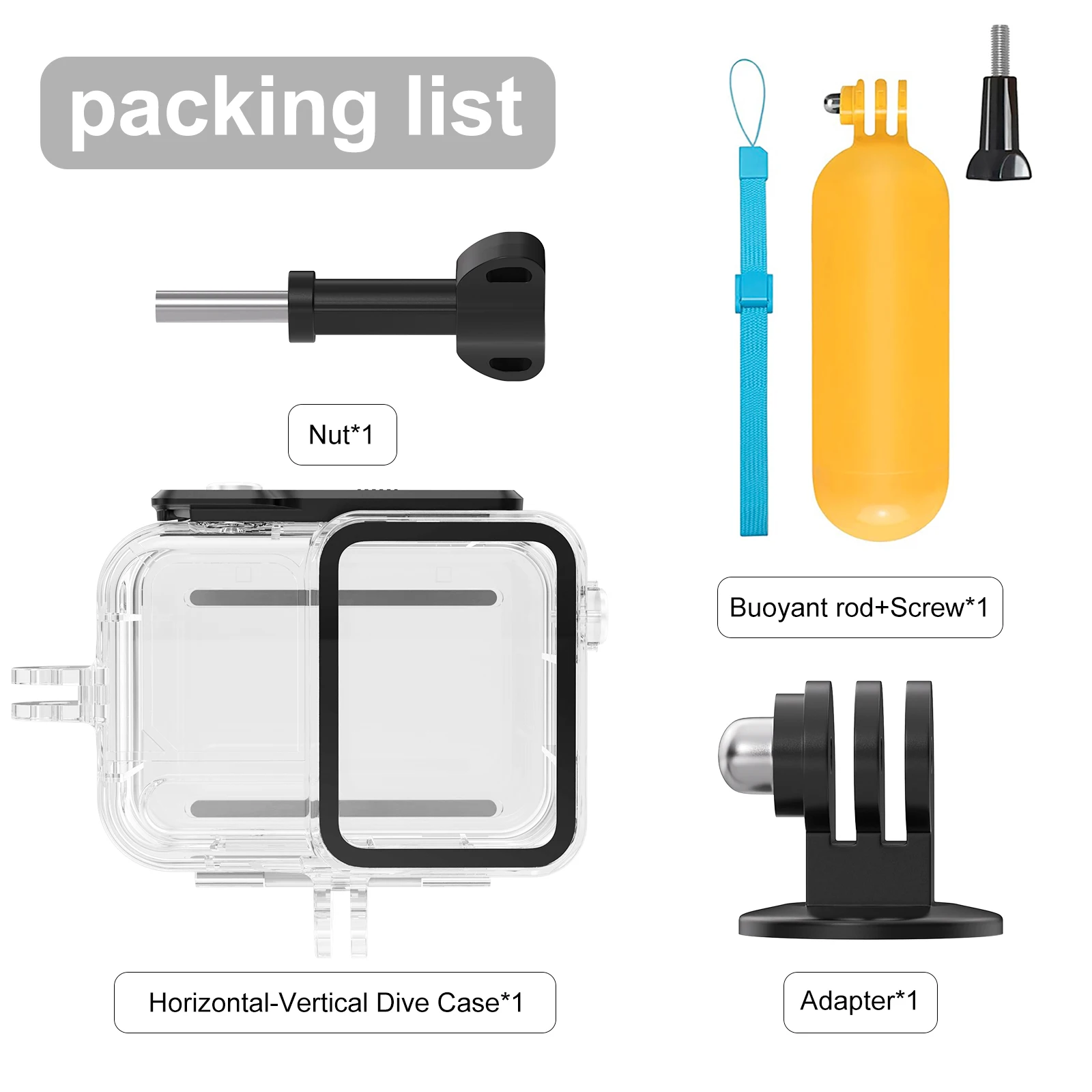 Waterproof Housing Protective Cover Underwater 45M Dive Shell Dive Case for Insta360 Ace Pro 2 / Pro Sports Camera Accessories