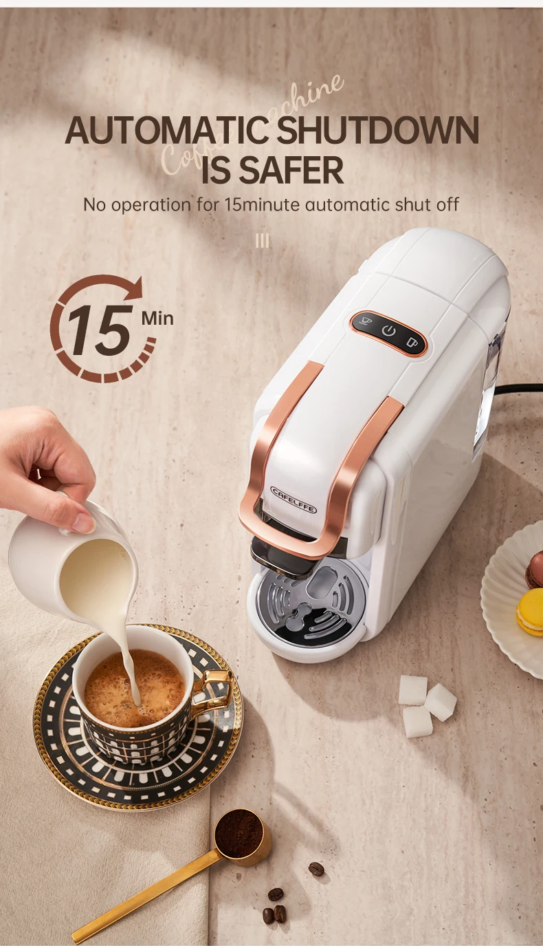Cafelffe Multiple Capsule Coffee Machine 4 in 1 Hot/Cold DG Cappuccino Nes Small Capsule ESE Pod Ground Espresso Cafeteria 19Bar