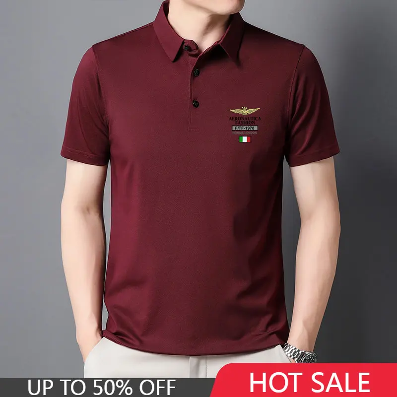 

New Luxury Embroidery Polo Shirts for Men's Summer Lapel Button Down T-shirts Business Casual Tops Clothing футболка Ropa Hombre