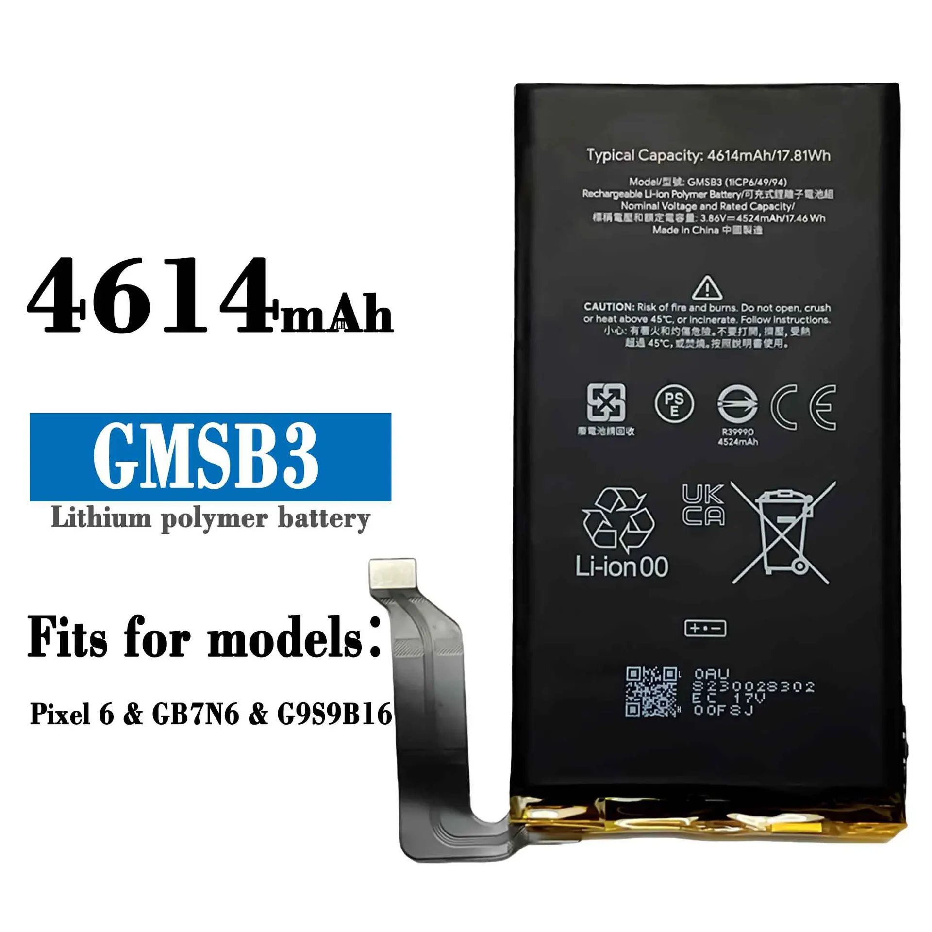 

GMSB3 Orginal High Quality Replacement Battery For HTC Google Pixel 6 G9S9B16 GB7N6 Mobile Phone Lithium Internal Latest Bateria