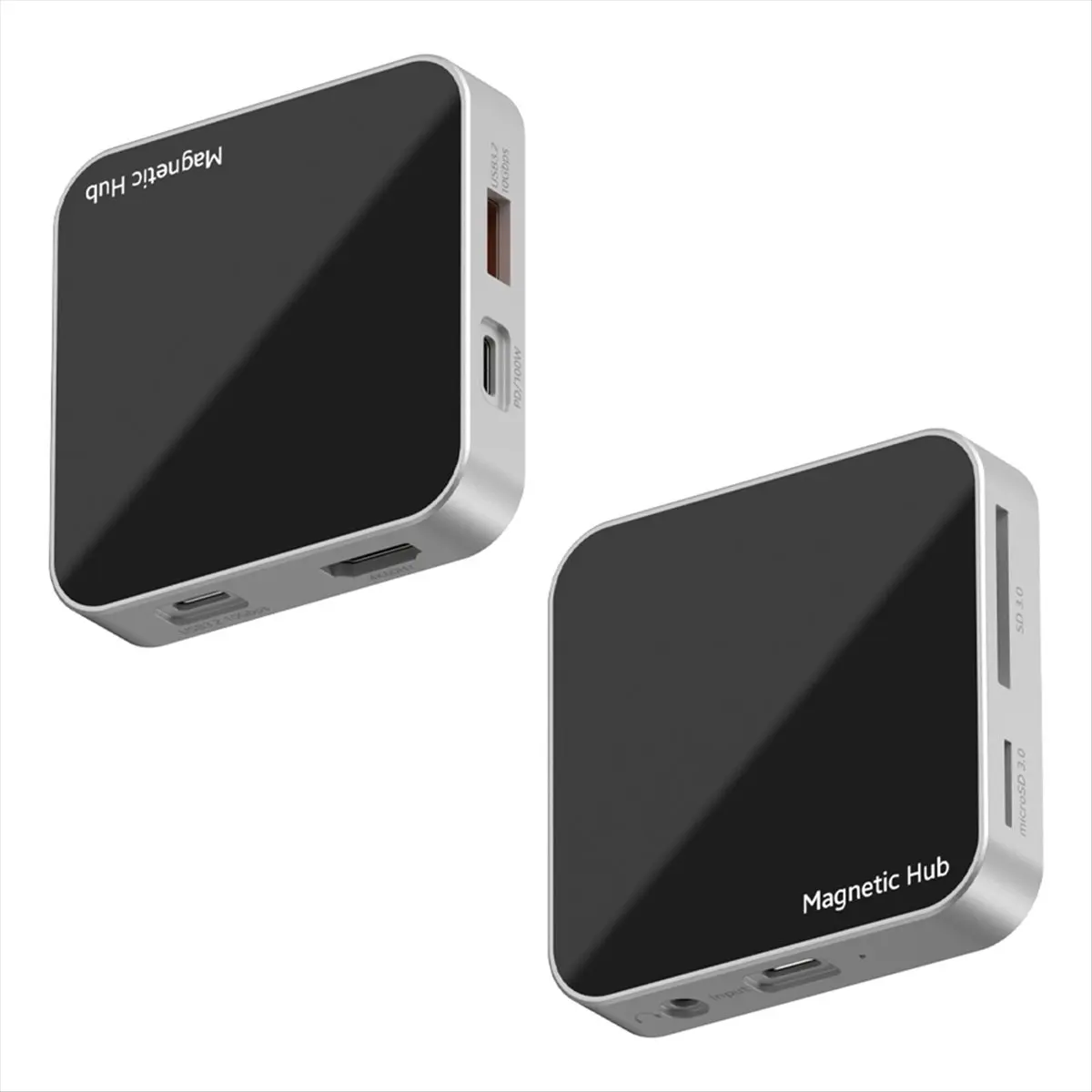 《공장 직판》7 in 1 USB-C 3.2 허브 마그네틱 도킹 스테이션 4K60Hz PD100W 충전 10Gbps 타입 C 멀티포트 어댑터 (휴대폰 L용)