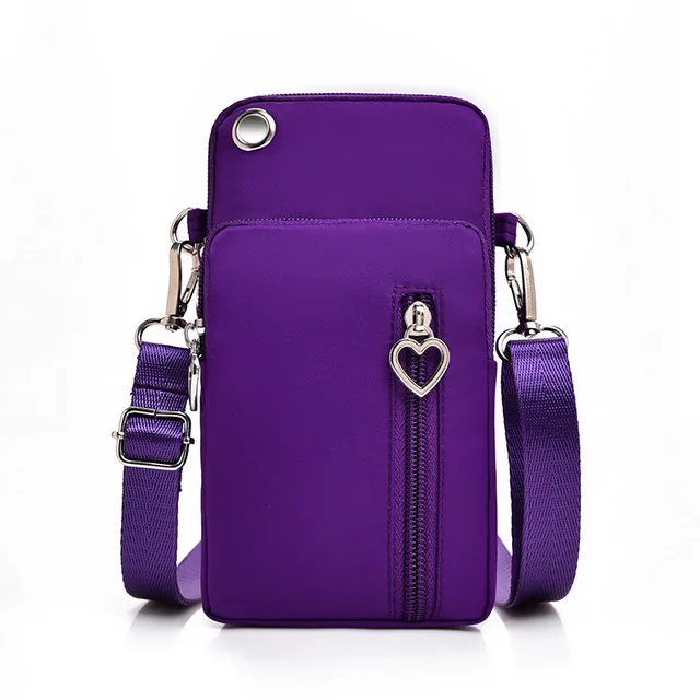 Universal Mobile Phone Bag For Samsung/iPhone/Huawei/HTC/LG Case Wallet Outdoor Sport Arm Purse Shoulder Bag Women Phone Pouch Large LightPurpleEJK
