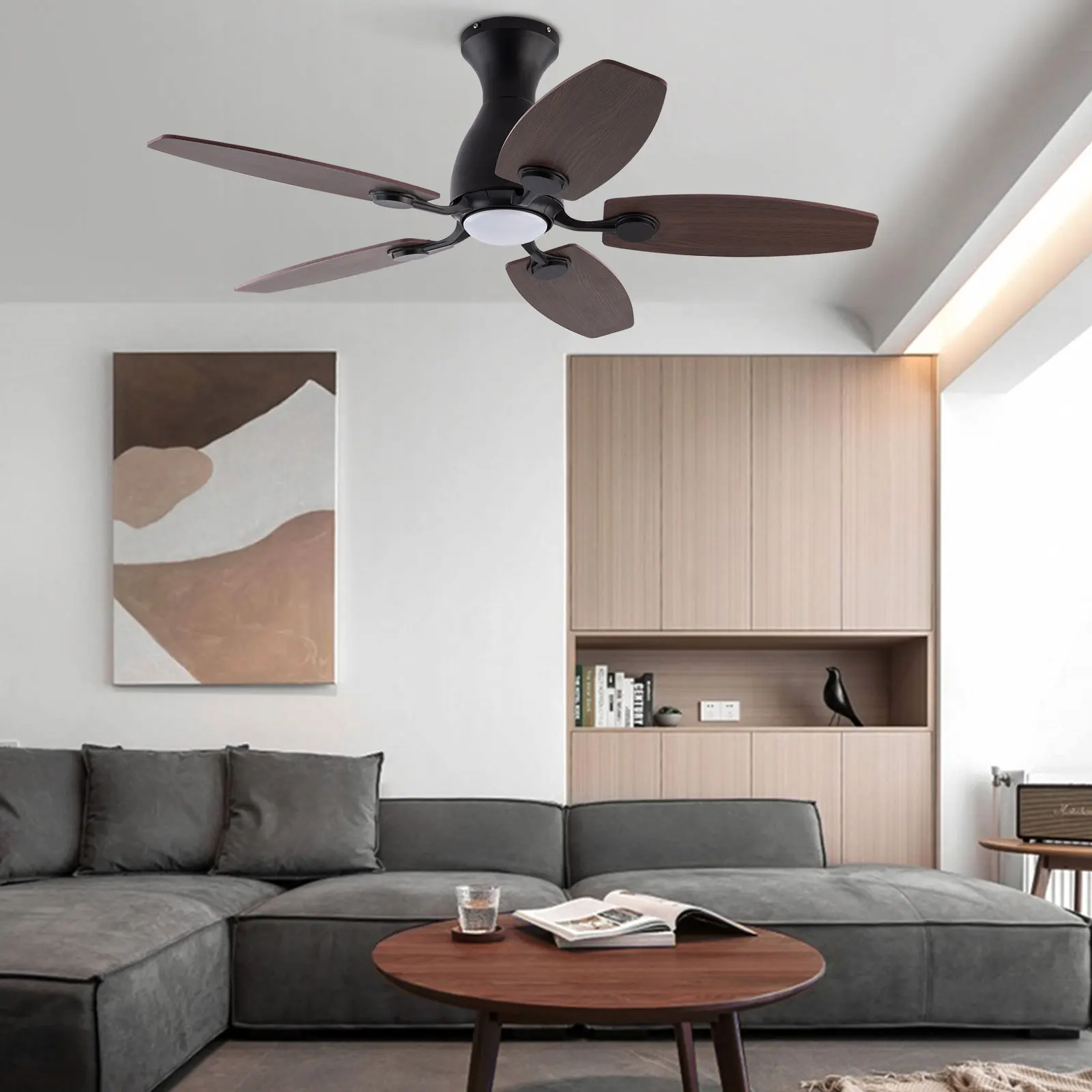 42 Inch Ceiling Fan with Remote Control And Light Chandelier Indoor Fan Light Combo Remote Included