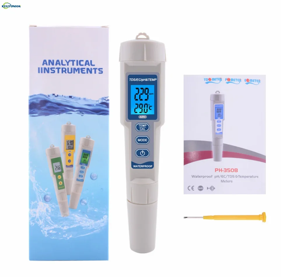 High Quality Aquarium Pool Water Quality Monitor Digital PH /TDS/ EC Meter Tester Thermometer Pen Digital Ph Meter Tester