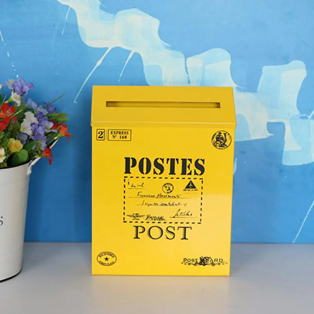 Garden Tin Mailbox Metal Wall Mount Mail Box Newspaper Holder For Home Decoration Photography Props Garden Supplies