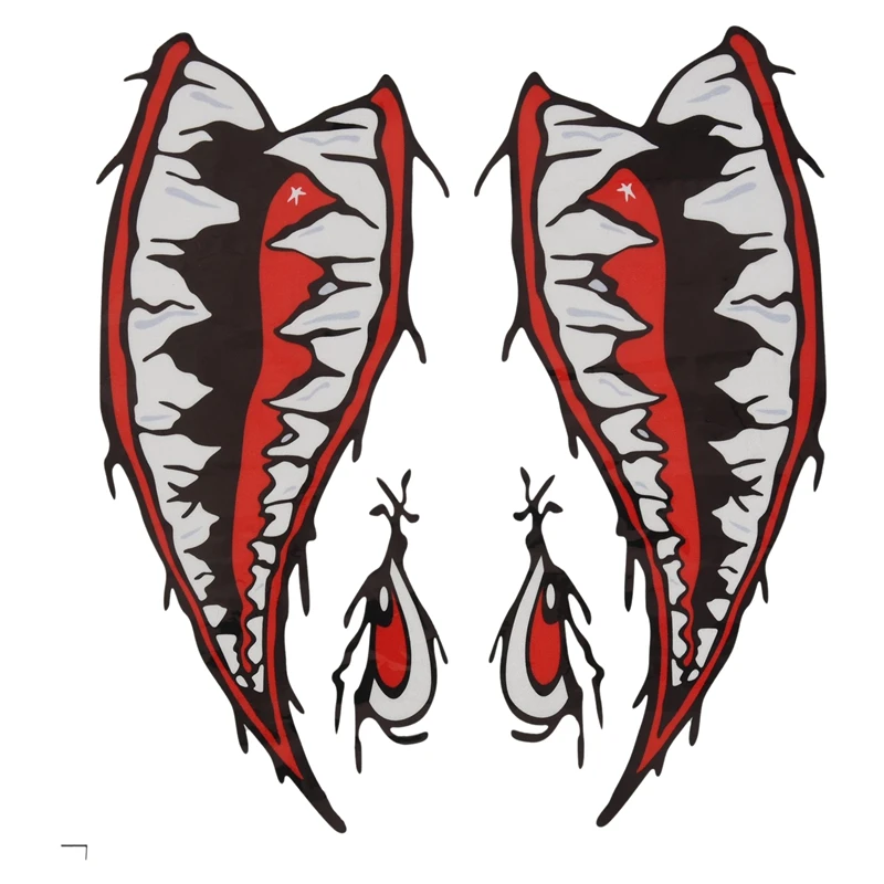 

2 шт., водонепроницаемые виниловые наклейки «Акулий зубы»