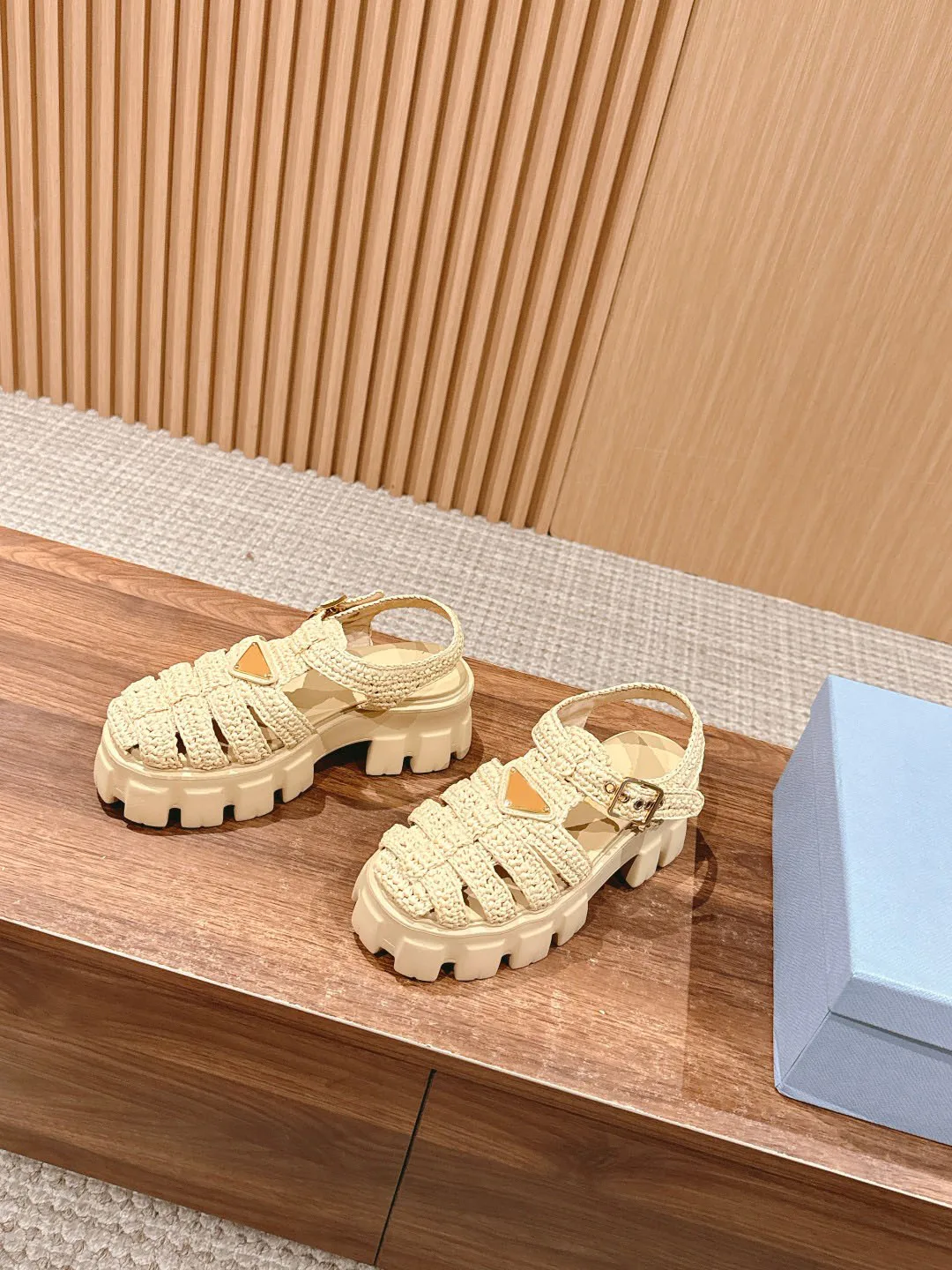 Women's Shoes Crochet Cage Sandals Raffia Fisherman Platform Sandal Logo Brand Vipol 9992403081019