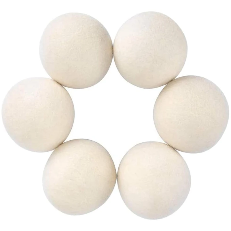 

6Pcs Wool Dryer Balls- Premium Natural - Made With Wool That Replaces Dryer Sheets - Lint Remover Durable Easy To Use