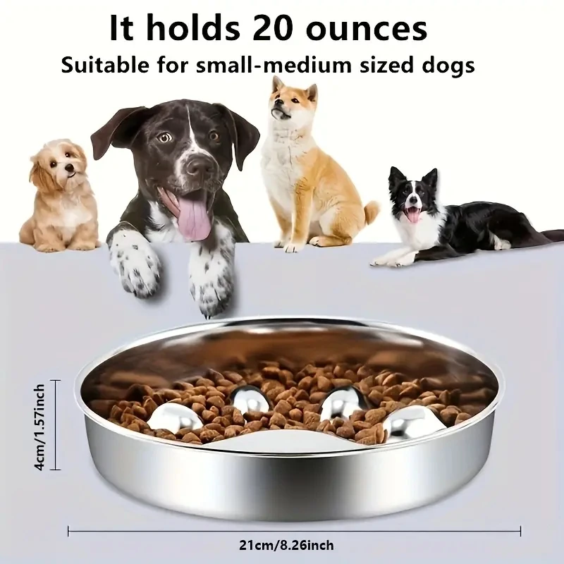 Premium Stainless Steel Pet Bowl Cervical Spine Protection for Dogs & Cats Pet Choke and Choke Prevention Slow Food Bowl 2