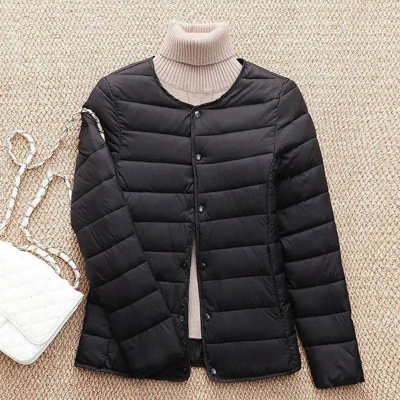 

Autumn Winter Women's Jacket Lightweight Down Cotton Jacket Warm Korean Fashion Coat Parkas Loose Casual Solid Color Outerwear