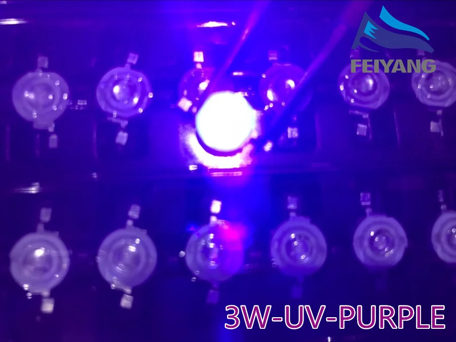 SAMIROB 45mil 3W UV-LED-Lampenperlen Lila Hochleistungs-LED-Leuchtdioden 390NM-395NM 140 Grad Lichtquelle 350 mA 10 Stück – Detail 1