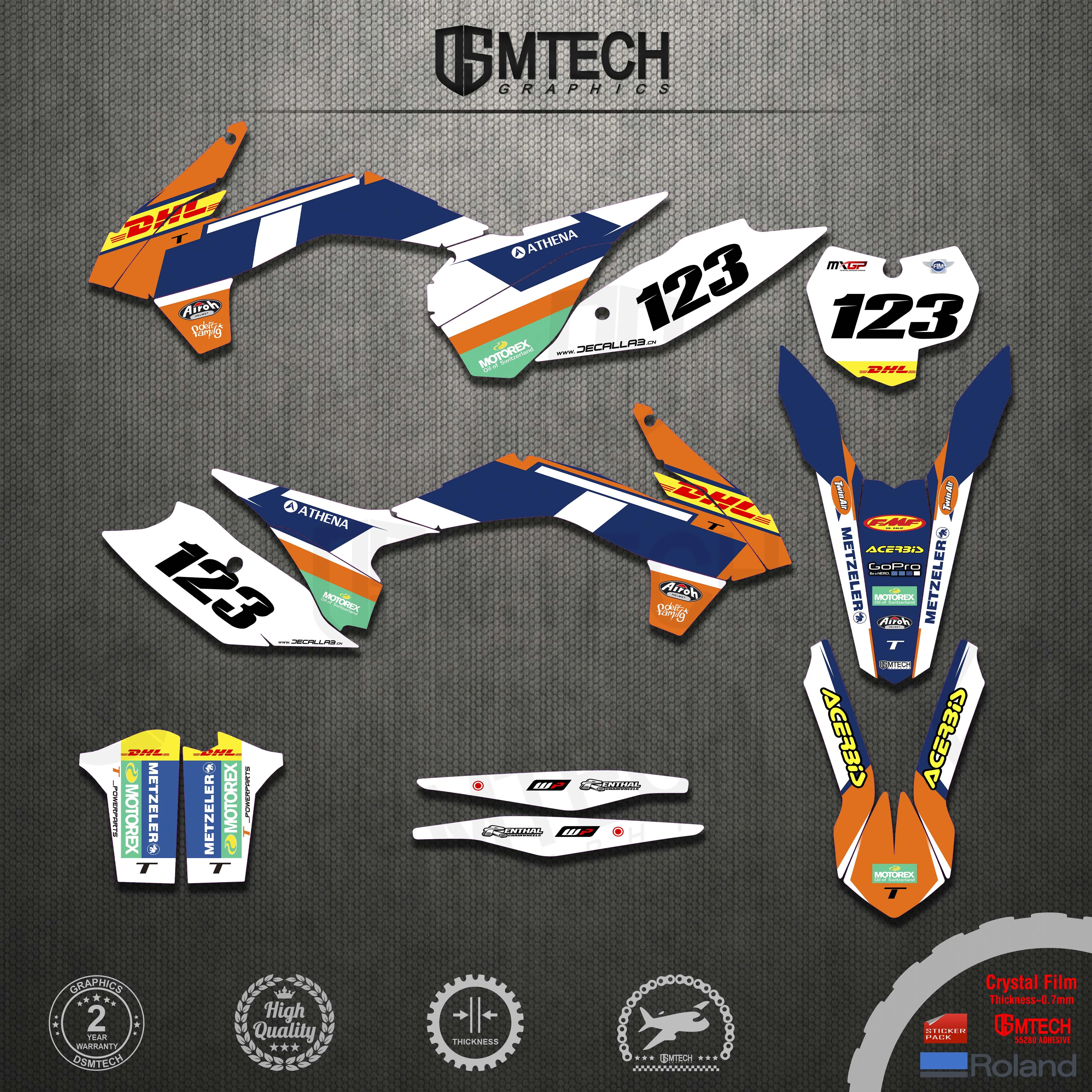 DSMTECH Custom Team Graphics Decal Sticker Kit Combo for KTM 2013 2014 2015 SX SXF , 2014 2015 2016 EXC XC-W EXC-F 001