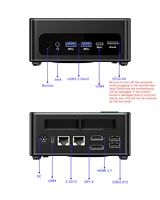 Mini PC Barebone AOOSTAR GEM12+PRO, AMD Ryzen 7 PRO 8845HS, OCuLink & double USB4, avec écran secondaire et lecteur d'empreintes digitales, haute performance 2