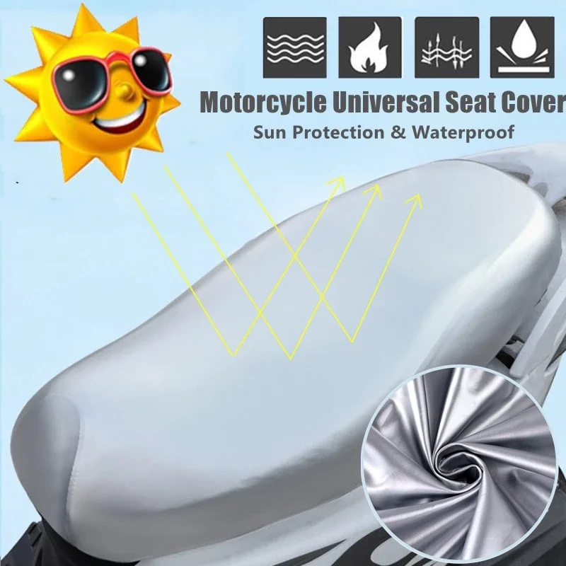 Waterproof Motorcycle Seat Cover Breathable PU Leather Cushion Cover Weather Protector Sunscreen For Motorcycle Electric Scooter motorcycle seat covers