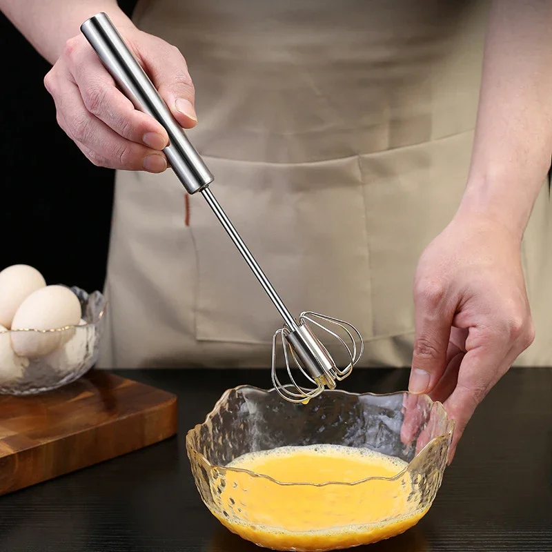 Semi-automatic 304 stainless steel hand egg beater coffee milk frother