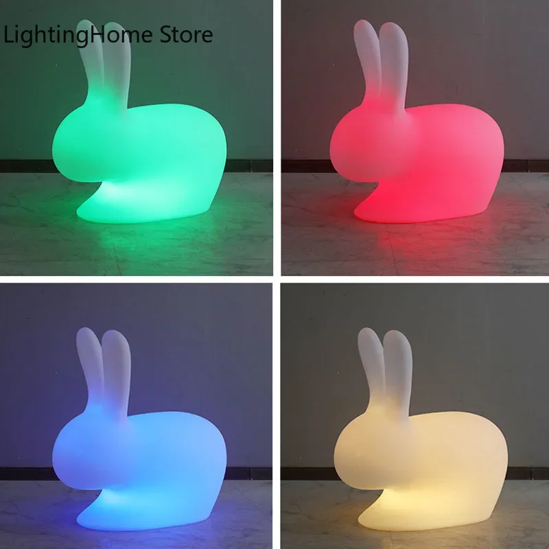 Rabbit Lamp LED Illuminated Remote Control Dimming Chargeable Outdoor Light Holiday Gift Children's Room Decoration Night Light rabbit lamp