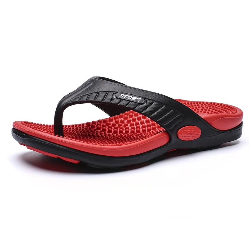 

2023 Men Slippers Shoes Big Size Fashion Massage Summer Water Male Sandals High Quality Flat Beach Shoes Non-slip Mens Flip Flop