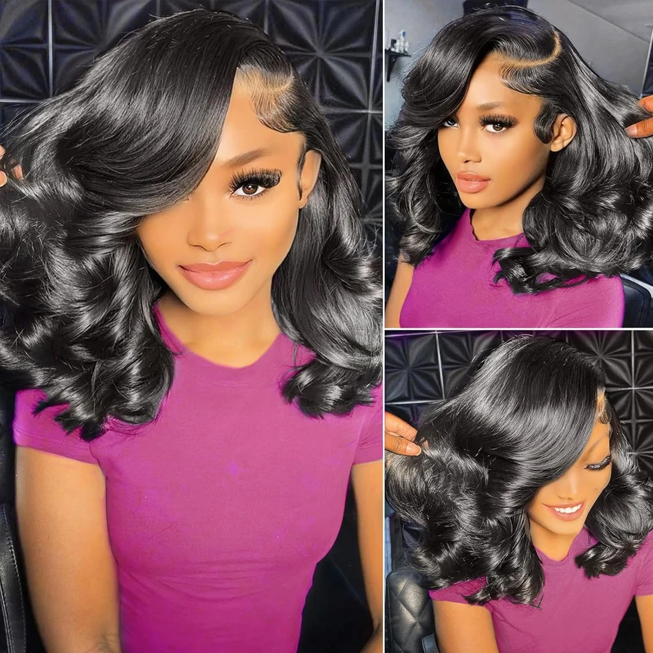 Short Bob Wigs Human Hair Loose Wave 13x4 Body Wave Lace Frontal Wig Vietnamese Virgin Human Hair Wigs For Women Preplucked 200% 5