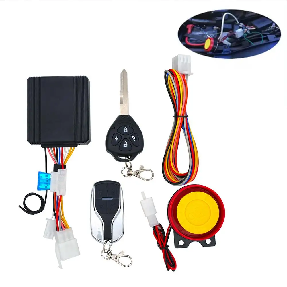 

Motorcycle Anti-Theft Alarm System Wireless Remote Engine Starter Stop With Remote Controller Key Module Horn For 12V Motor V8A6