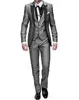 Solid Wedding Men's Suit Slim Fit Peak Lapel Formal Business Groom Tuxedos 3-Piece Jacket +Vest+Pants for Party Prom 4
