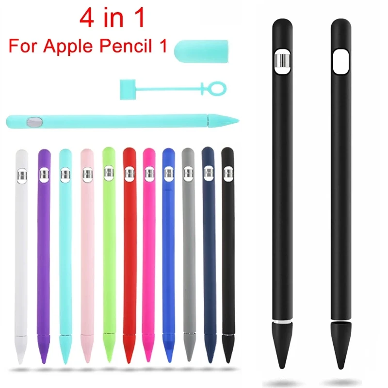 Case for IPad Tablet Touch Pen Stylus Protective Sleeve Case 4-in-1 Soft Silicone Cover For Apple Pencil 1st Generation stylus pen touch pen