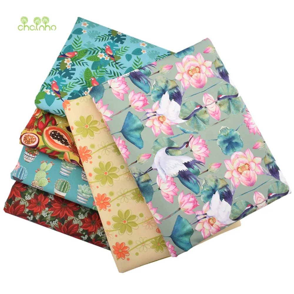 Chainho,Digital Printing Waterproof Fabric,Floral & Cartoon Series,DIY Sewing Material For Handbags & Tablecloth,6 Designs,WP01
