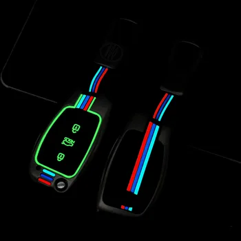 Custodia a conchiglia con chiave a scatto a distanza per auto in Silicone in lega di zinco per Hyundai Creta I10 I20 Tucson Elantra Santa Fe 2016 2017 - Custodia a conchiglia con chiave a scatto a distanza per auto in Silicone in lega