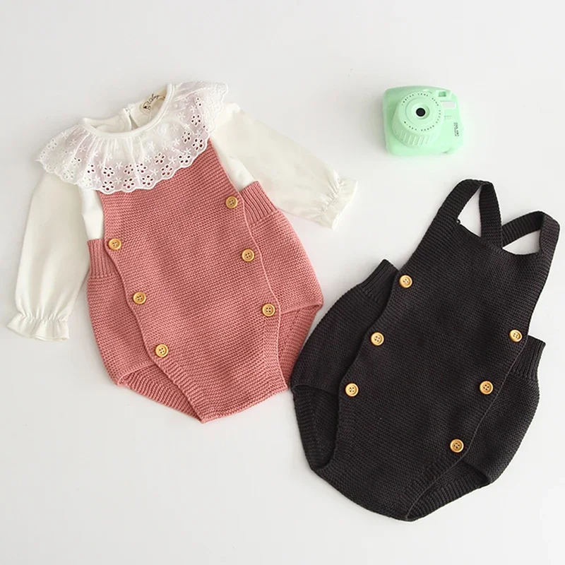 Newborn Baby Boys Clothes New 2024 Baby Knitting Rompers Cute Overalls Infantil Baby Girl Boy Sleeveless Romper Jumpsuit 0-24M