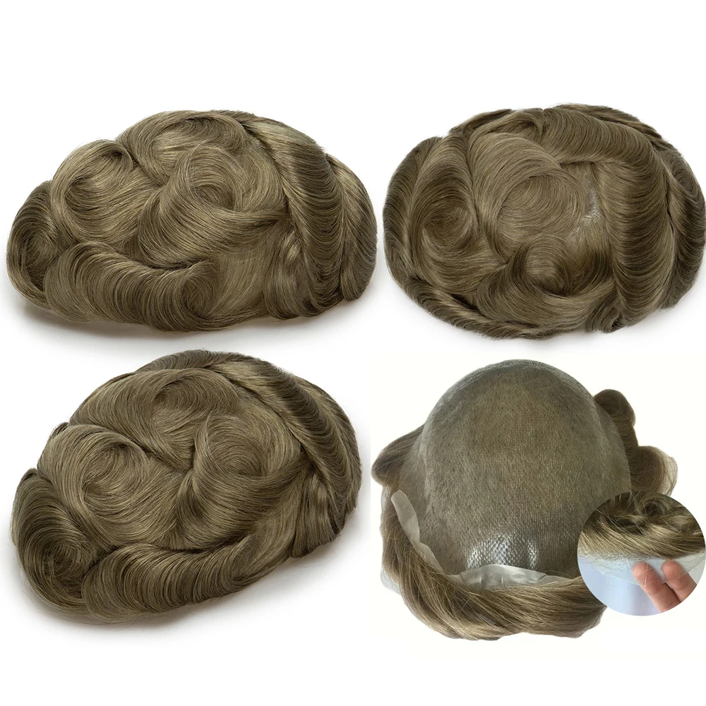 0.03-0.04mm Prosthesis Male Human Hair Toupee human hair toupee