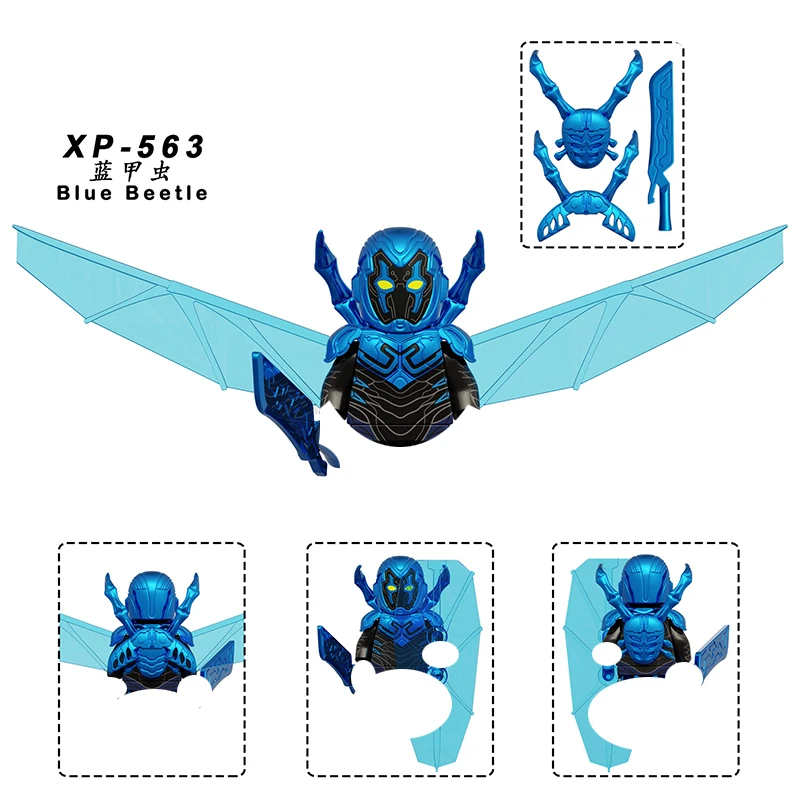 

Blue Beetle Minifigures Building Blocks Anime Iron Man Mini Action Figures Bricks Models Educational Toys Brain Game