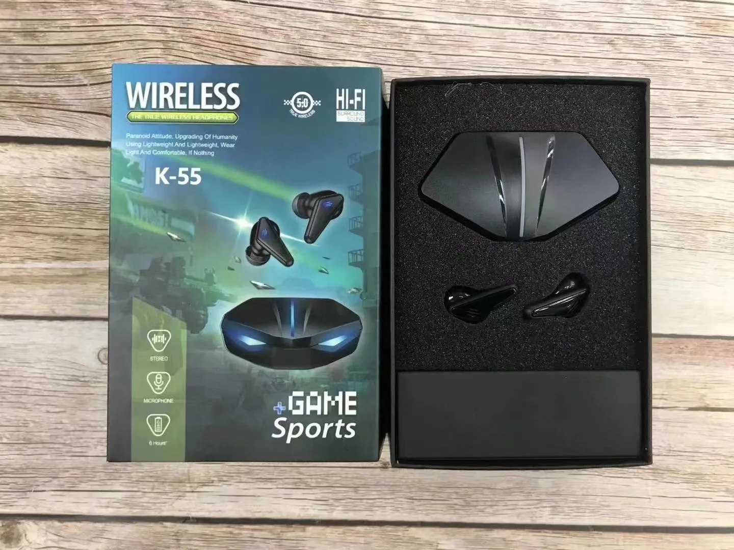 

Игровая гарнитура горячая Распродажа K55 TWS, Bluetooth-наушники с низкой задержкой и микрофоном, беспроводные наушники с поддержкой басов, аудио, ...
