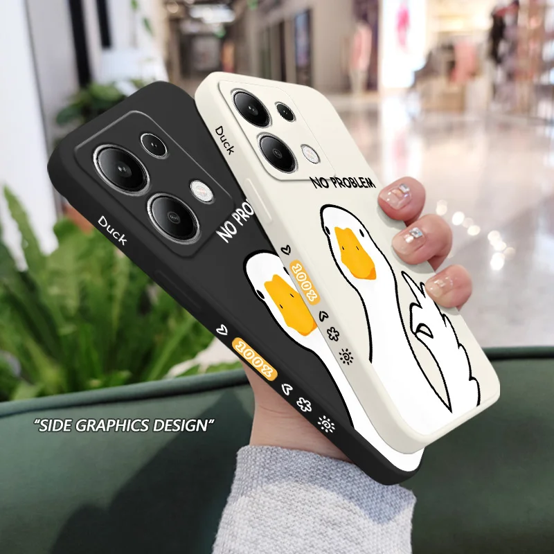 Playful Hello Duck Liquid Silicone Phone Case Cover