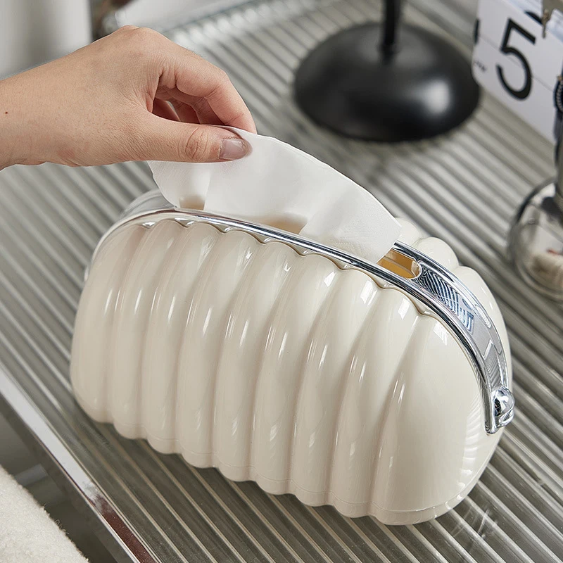 Simple Irregular Cloud Shape Tissue Box with Spring Inside Home Living Room Light luxury Shell Spring Paper Box Holder 3
