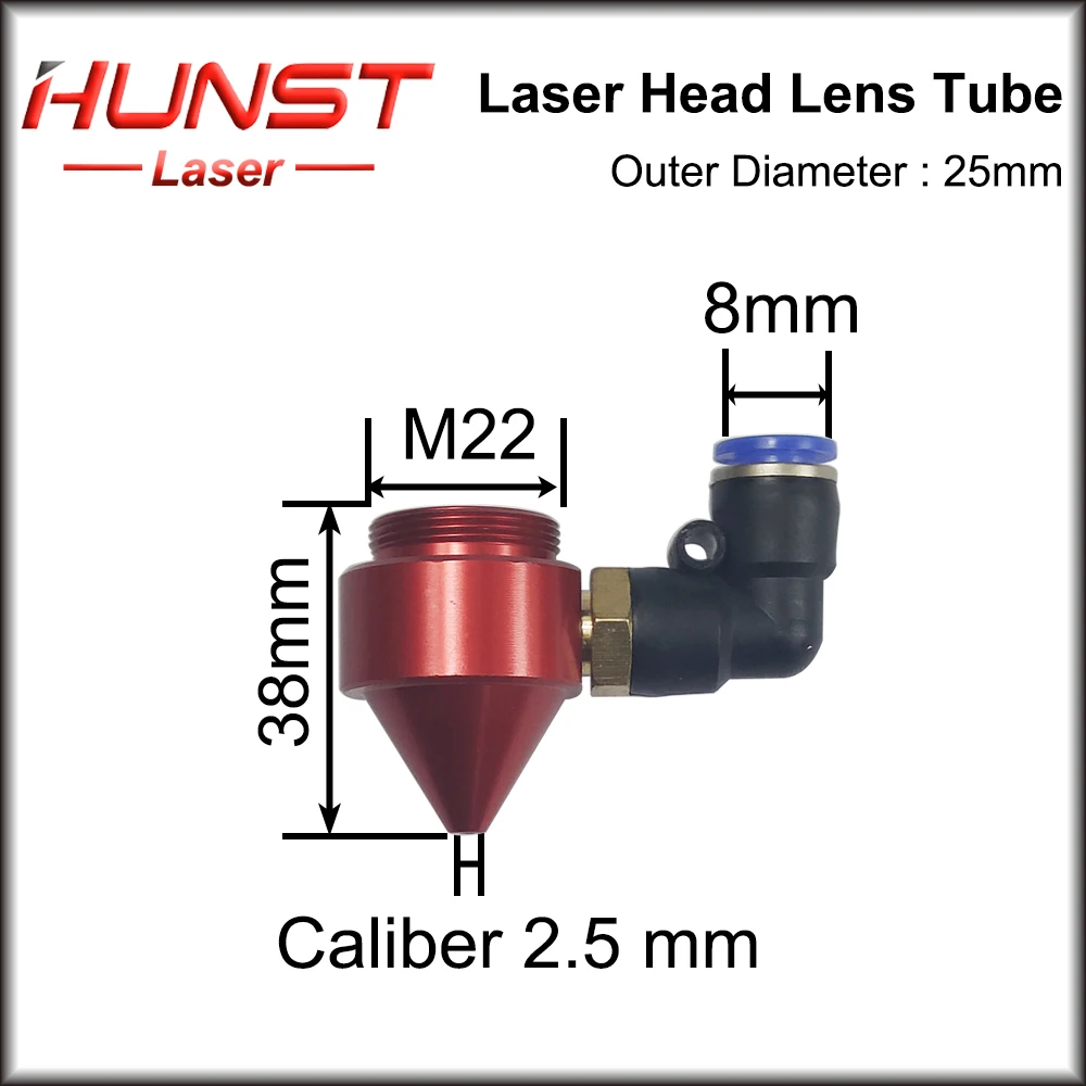 Hunst Co2 렌즈 튜브 외경 25mm 렌즈 직경 20mm FL 50.8/63.5/101.6mm CO2 레이저 절단 조각 기계용