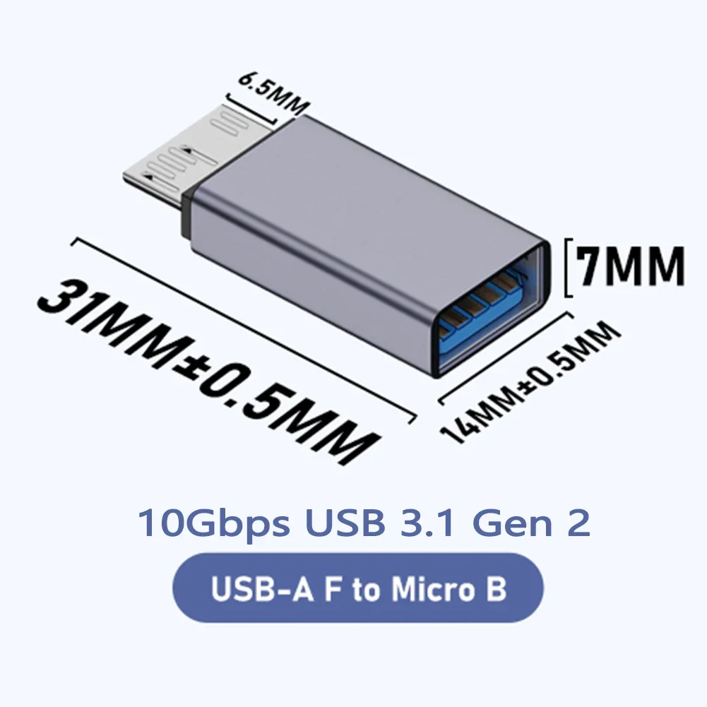 High-Speed USB-C to Micro-B Adapter for External Hard Drives and SSDs