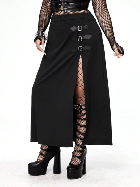 Plus Size Women's Lace Layered Hem Romantic Elegant Vintage Dress Pure Color Slit Fashion Airy Polyester Material