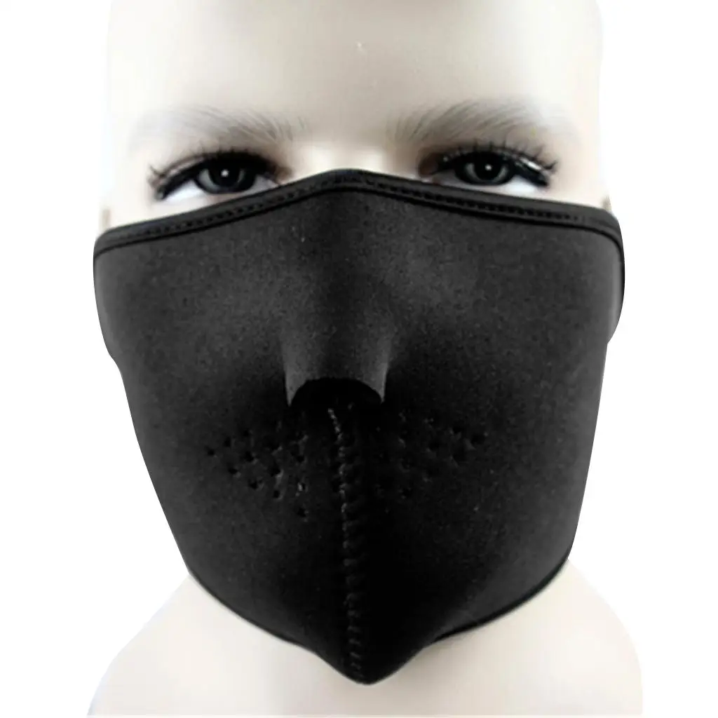 MagiDeal Unisex Warm 3mm Neoprene Motorcycle Cycling Ski Anti Dust Half Face Mask Mouth Protection Cover