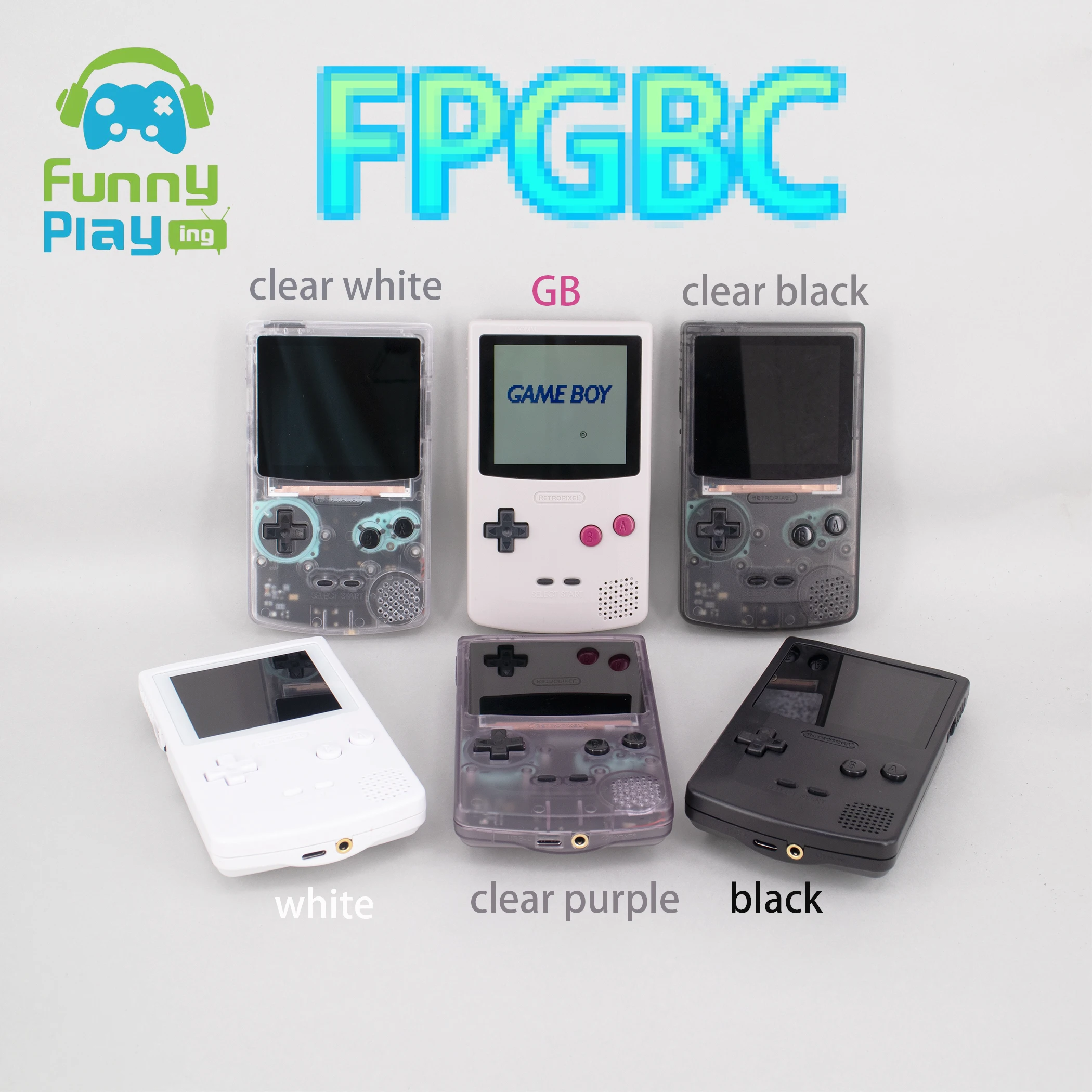Funny Playing FPGBC クリアブラック ケース付 Fpgbcゲームコンソールクローン、実際のハードウェア、gbc - AliExpress