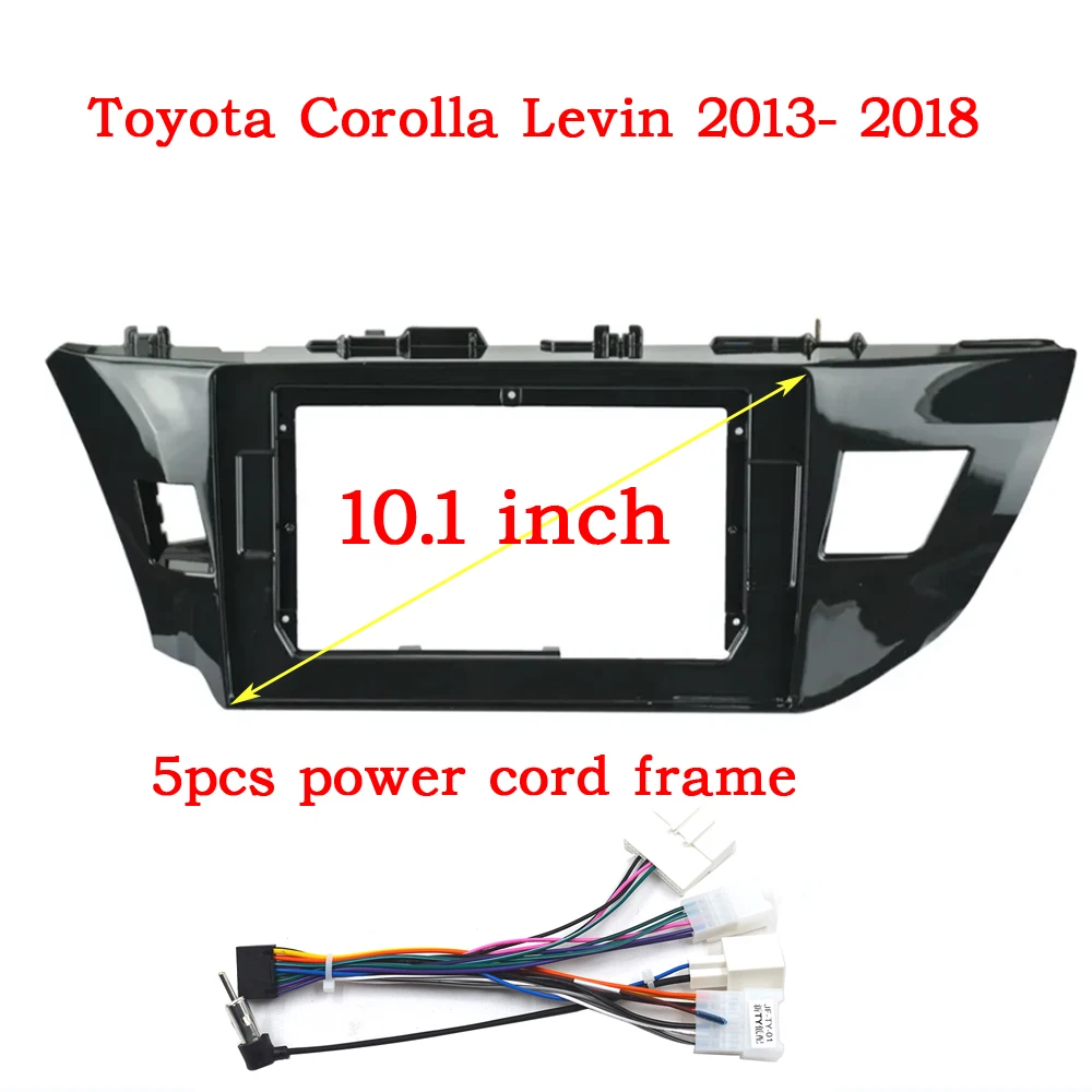TOYOTA US Corolla Levin 10.1-2013 용 2018 인치 자동차 페시아, 스테레오 패널 canbus 박스 케이블 대시 설치 더블 딘 DVD 프레임