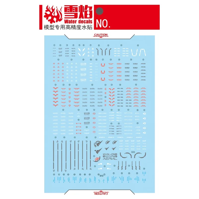 플레밍 스노우 데칼 FM-06 풀 메카닉스 에어리얼 XVX-016 모델 빌딩 도구..