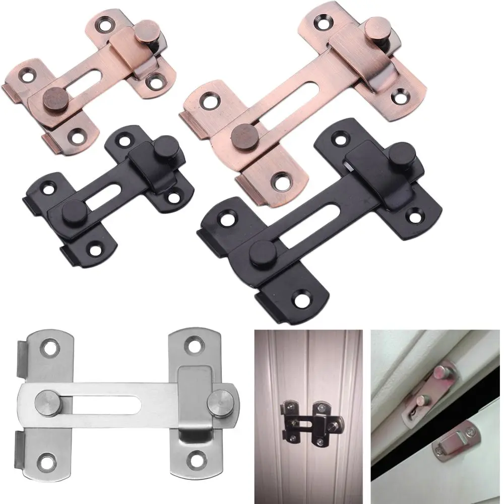 1pc Door Cast Metal Hook Latch Lock Toilet Doors Right Angle Sliding Door Buckle Texture Country Rustic Decoration Ornament door latch