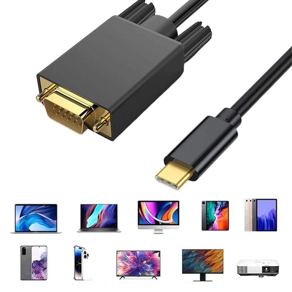  Ｚ ǻ º PC Ϳ C Ÿ VGA ȯ  ̺, 1080P   USB C VGA