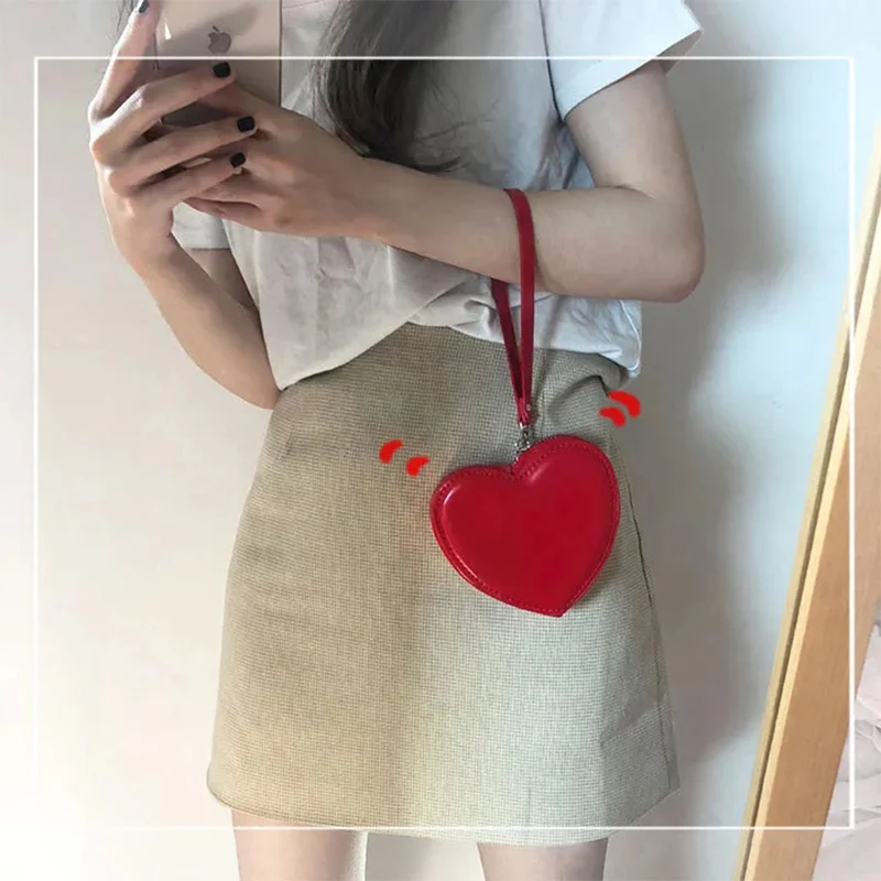 PU Leather Womens Wallet Heart Bag for Girls