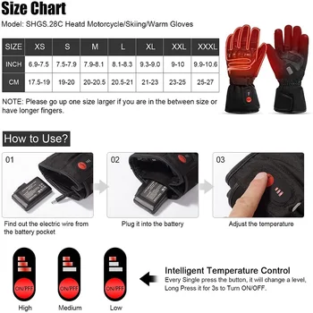 Savior Heat Winter Motorcycle Heated Gloves 7.4V Safe Outdoors Sports Electric Heating Waterproof Windproof KNUCKLE EN13594 5