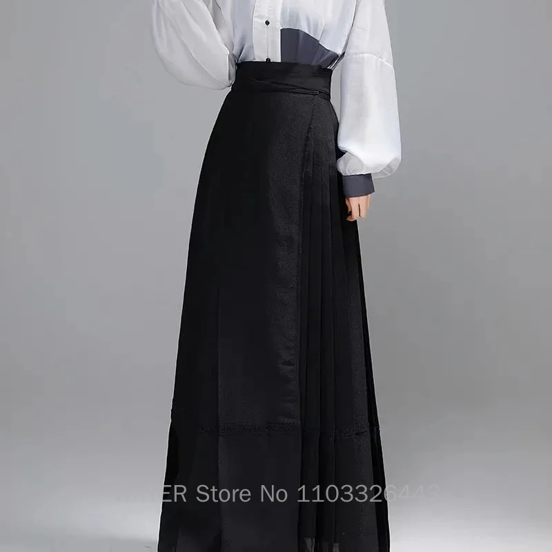 WATER Horse Face Skirt New Chinese Style Modern Hanfu Ming Dress for Women's Ma Mian Skirts Show Thin Daily Wear Clothes Red