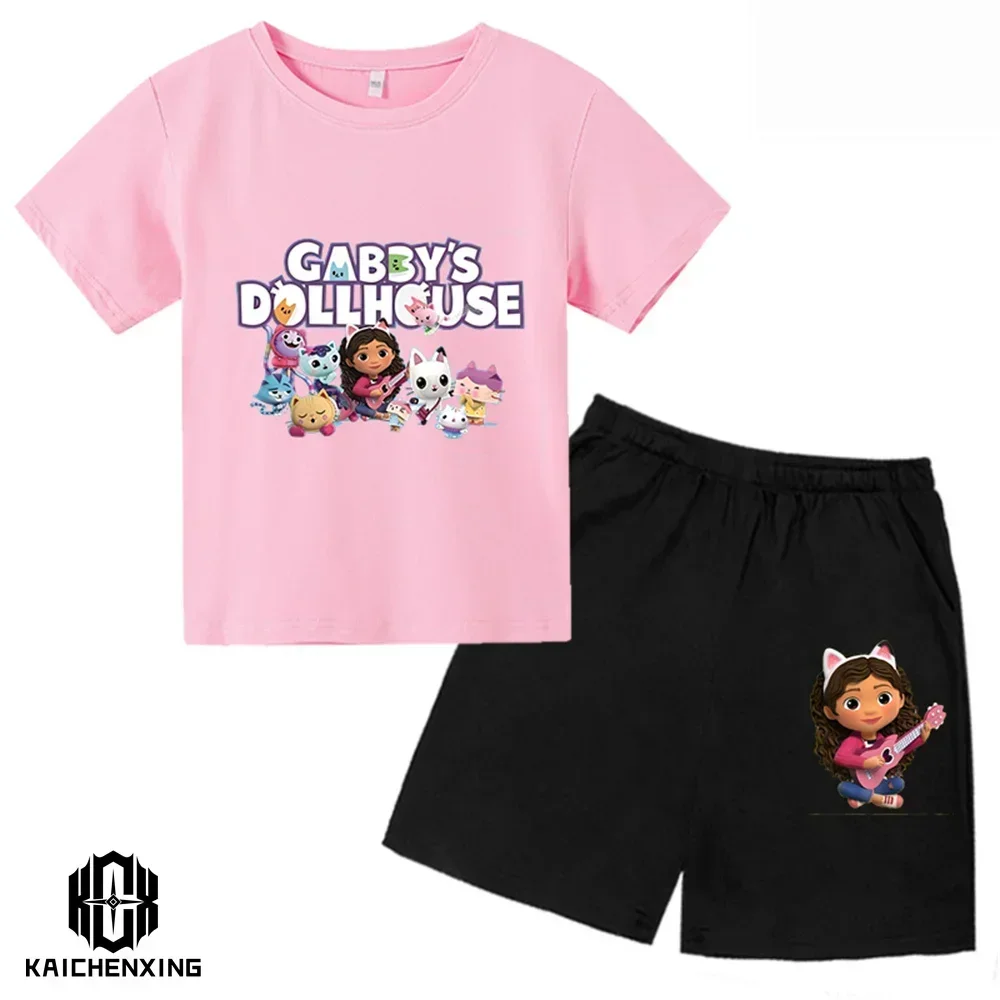 2023 Girls Clothes Cute Gabbys Doll House Cartoon Kids Funny T-Shirts Baby Boys T shirt Summer Short Sleeve Children Tops 2