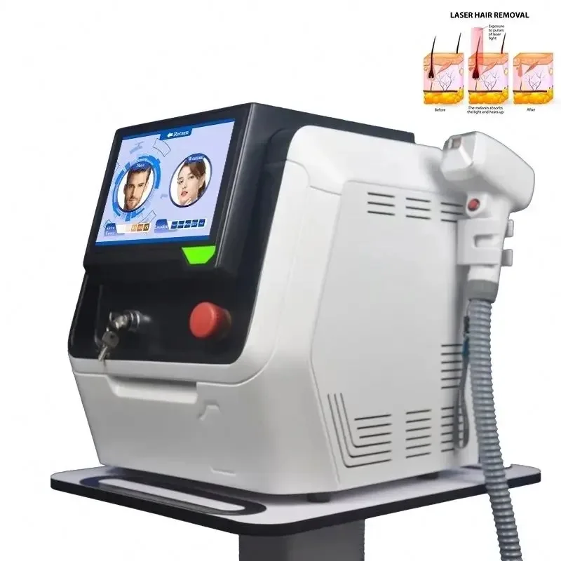 

2024 Portable Diode Hair Removal - 3 Wavelengths 755nm, 808nm, 1064nm, Painless Permanence for Body & Face