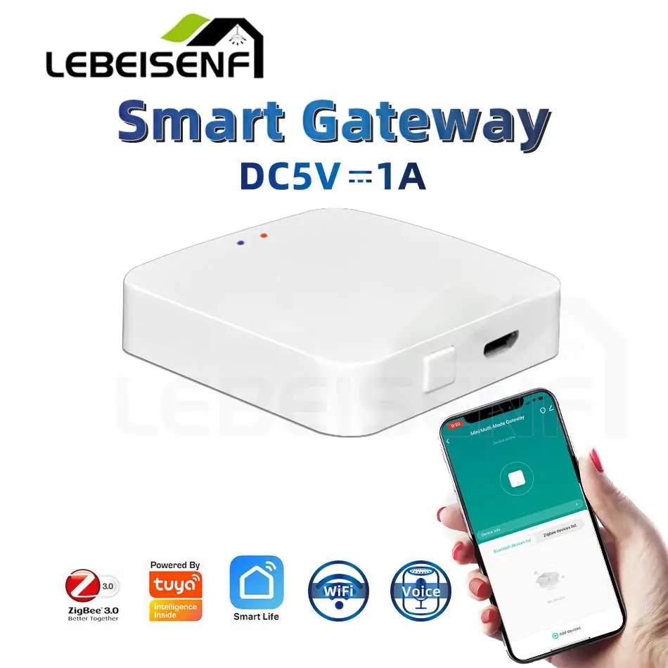 Tuya Zigbee Wireless Multi Mode Hub Gateway Fita de Iluminação Led Smart Home Automation Via Smart Life